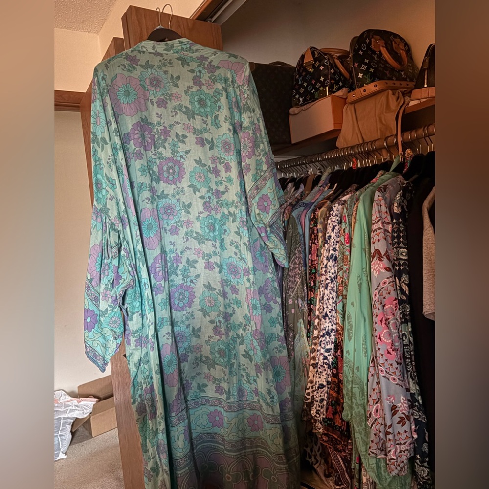 Spell Teal and Purple Floral Robe - Picture 2 of 5